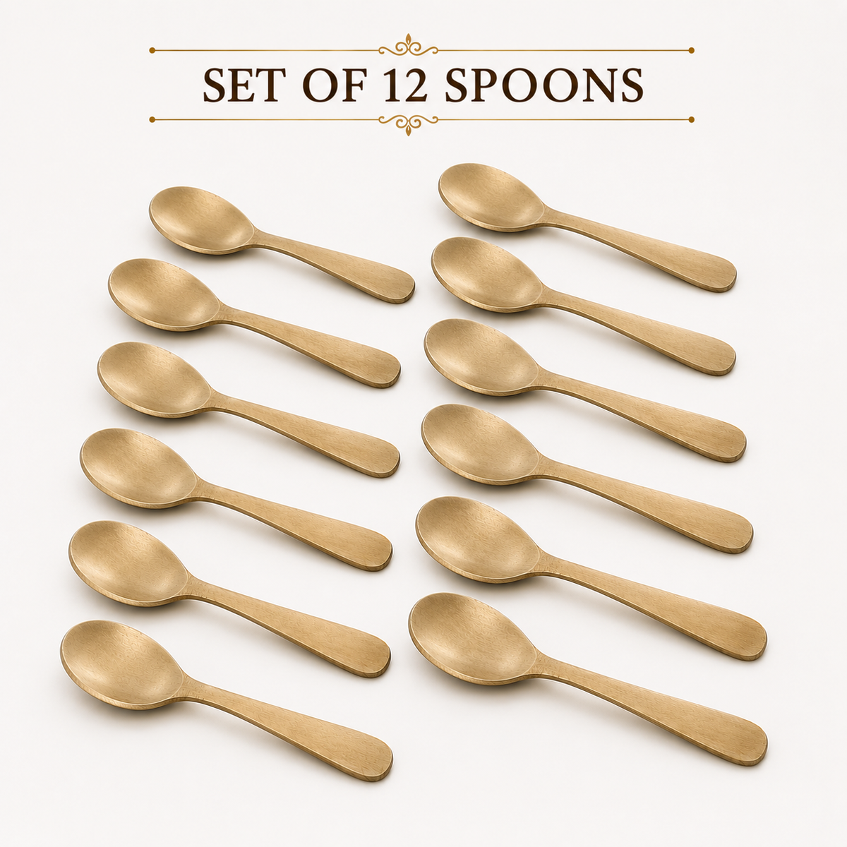 Handmade 100% Pure Kansa Spoon | Natural Matte Finish | Traditional Bronze Dining Spoon