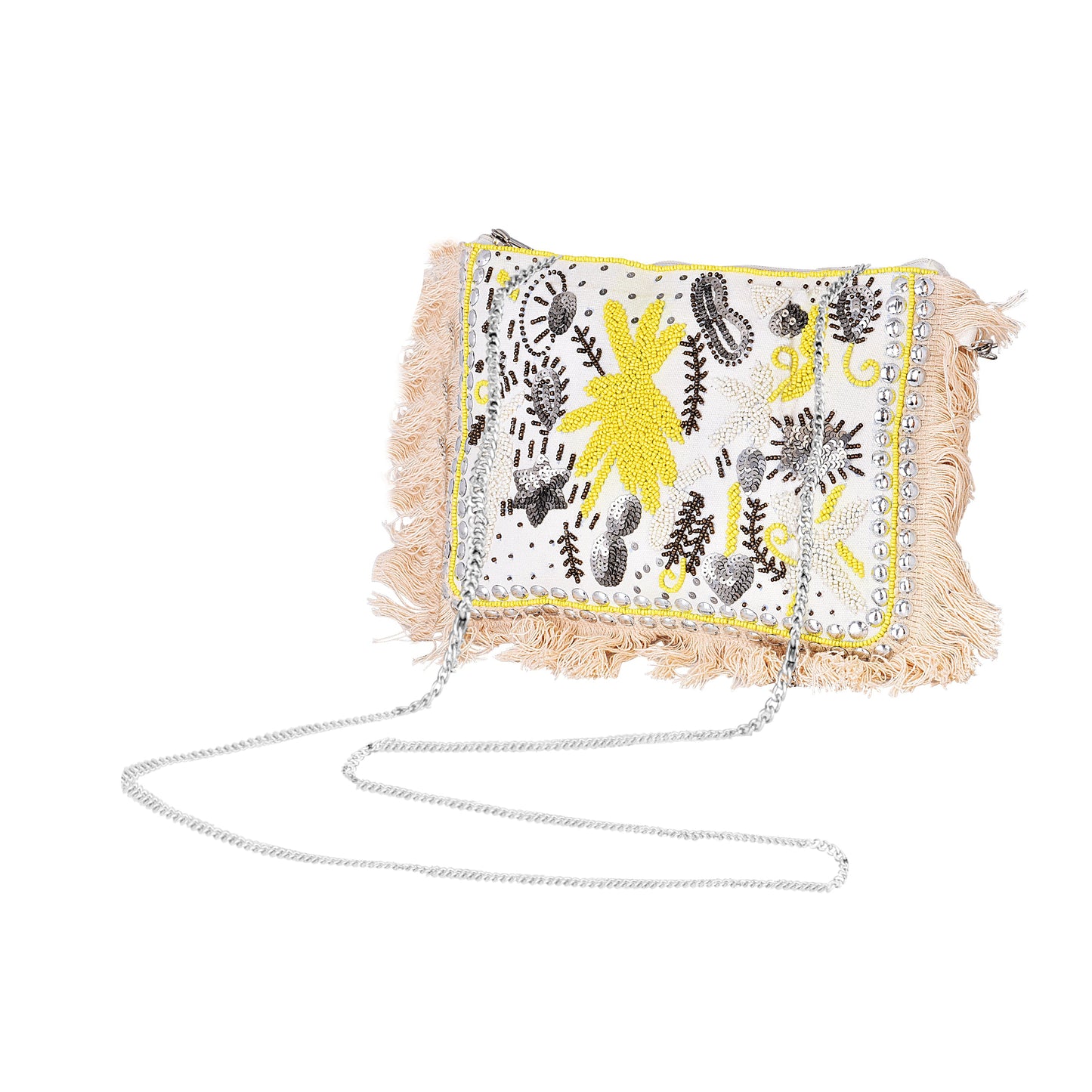 Handcrafted White June Sling Bag