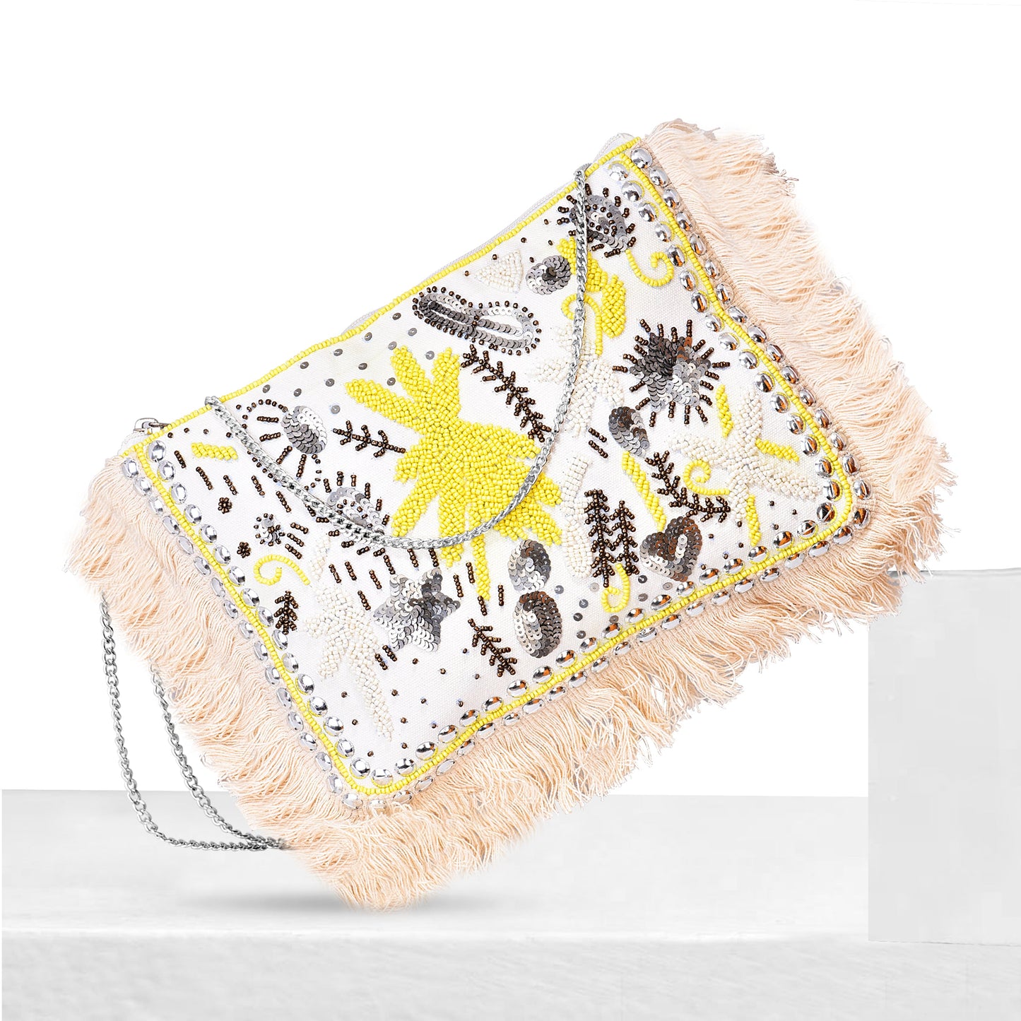 Handcrafted White June Sling Bag