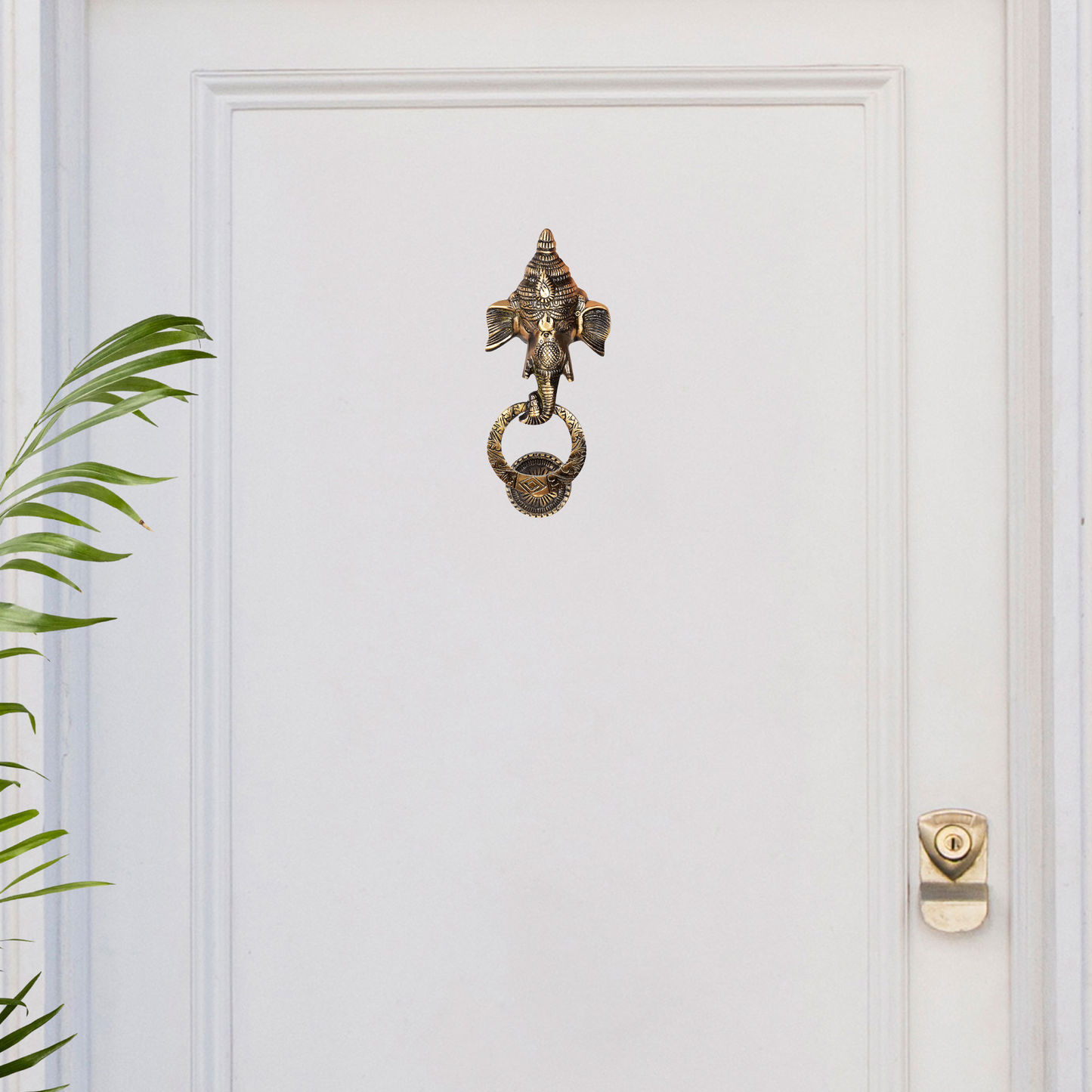 Divine Blessings Brass Ganesha Door Knocker