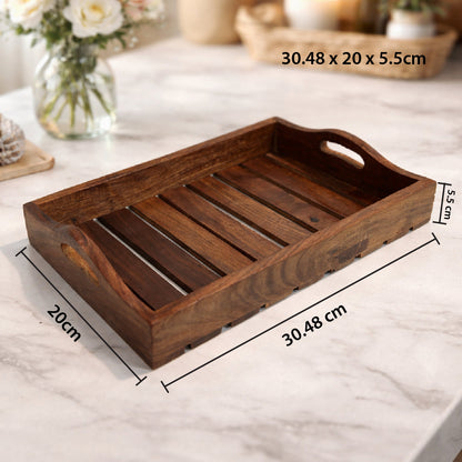 Handcrafted Wooden Serving Tray for Home Decor & Gifting | The Indian Aura