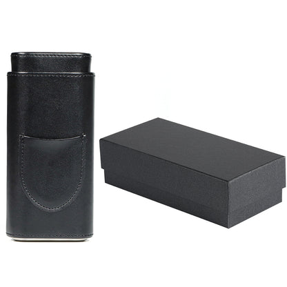 Two end hardware leather cigar box portable cedar wood 3-pack cigar moisturizing box protective cover cigar leather cover