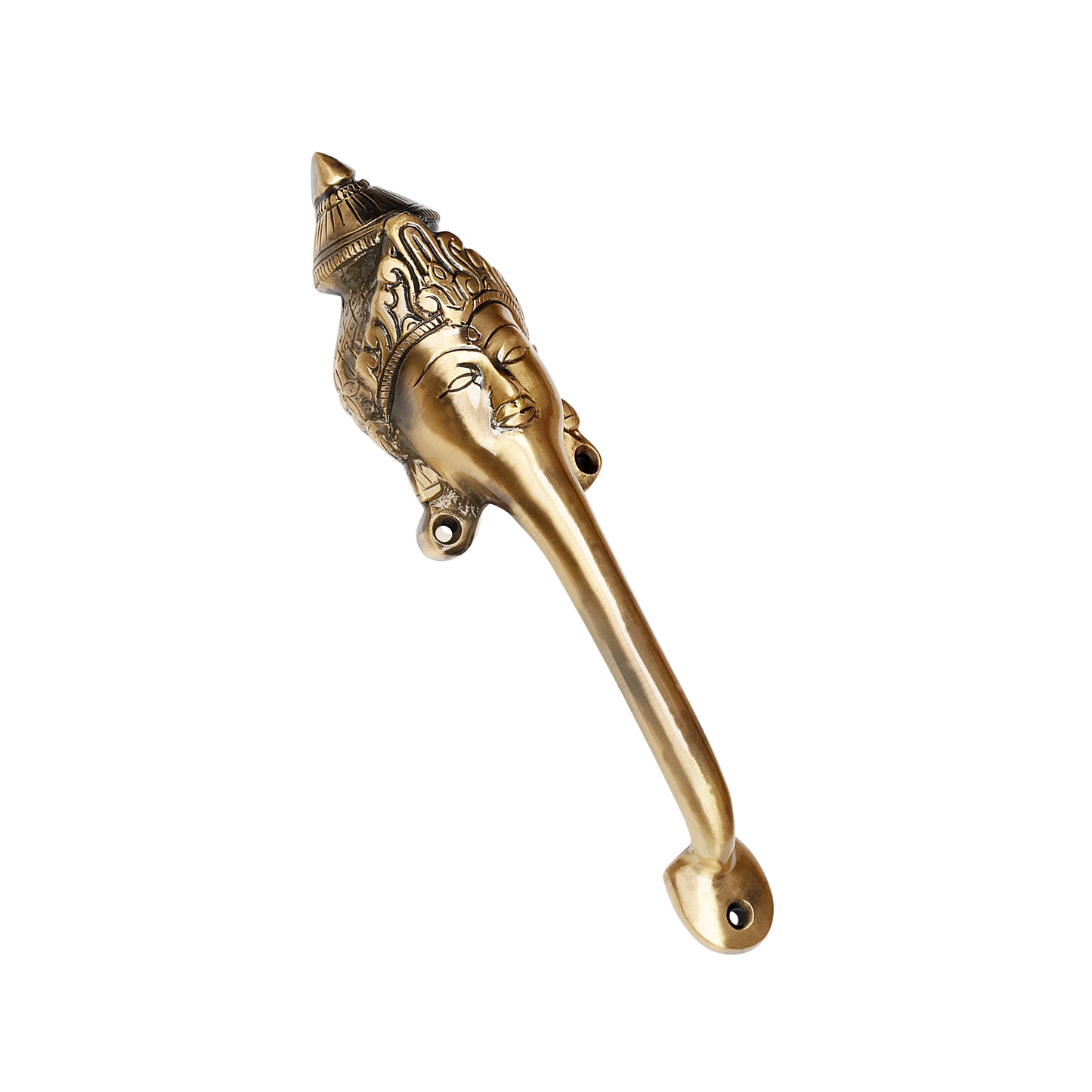 Goddess Face Brass Door Handle