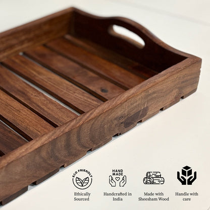 Handcrafted Wooden Serving Tray for Home Decor & Gifting | The Indian Aura