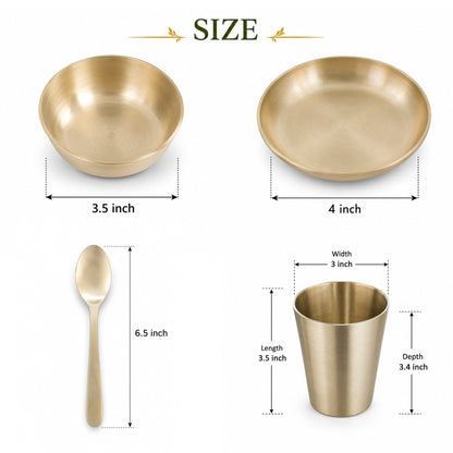 pure kansa bowl, spoon, and Glass with thali