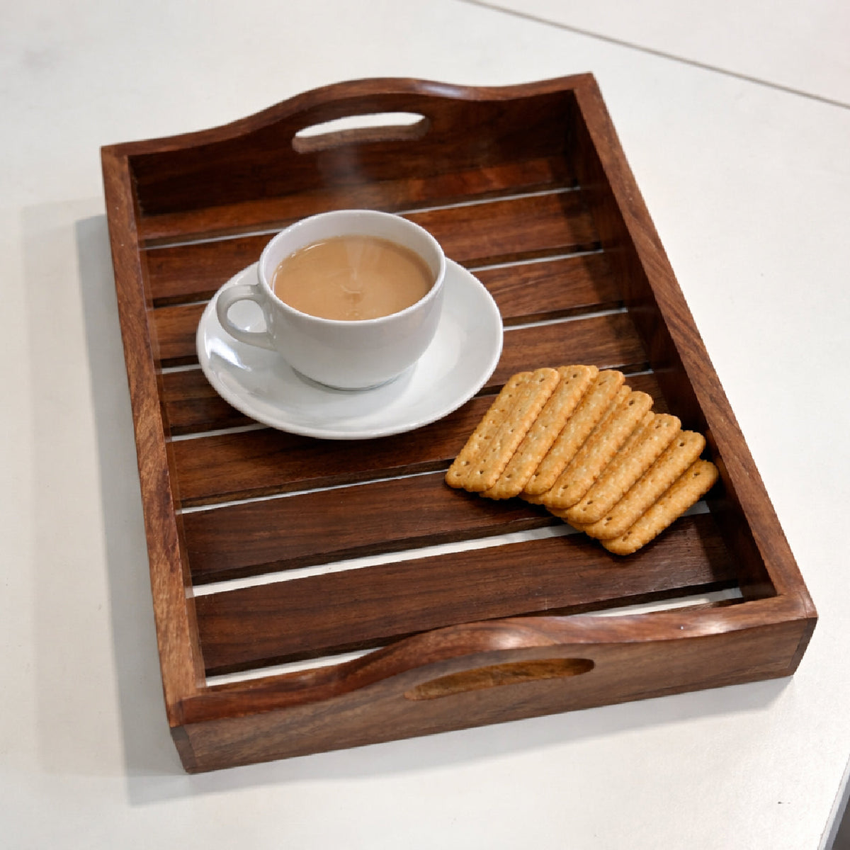 Handcrafted Wooden Serving Tray for Home Decor & Gifting | The Indian Aura