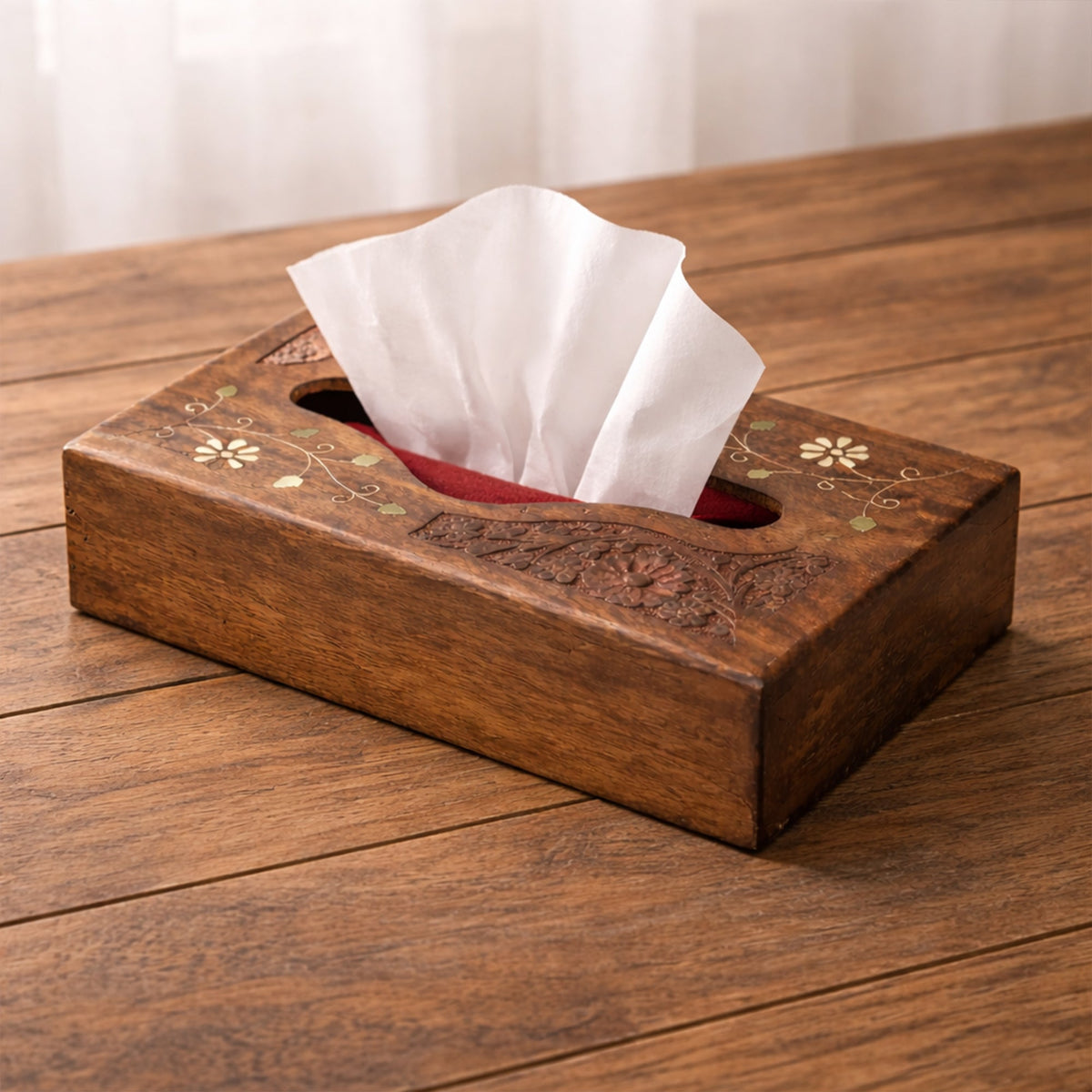 Wooden Napkin Holders  Set of 2  – Handcrafted Table Tissue Stand for Dining & Coffee Tables by The Indian Aura