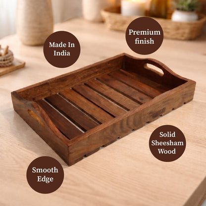 Handcrafted Wooden Serving Tray for Home Decor & Gifting | The Indian Aura