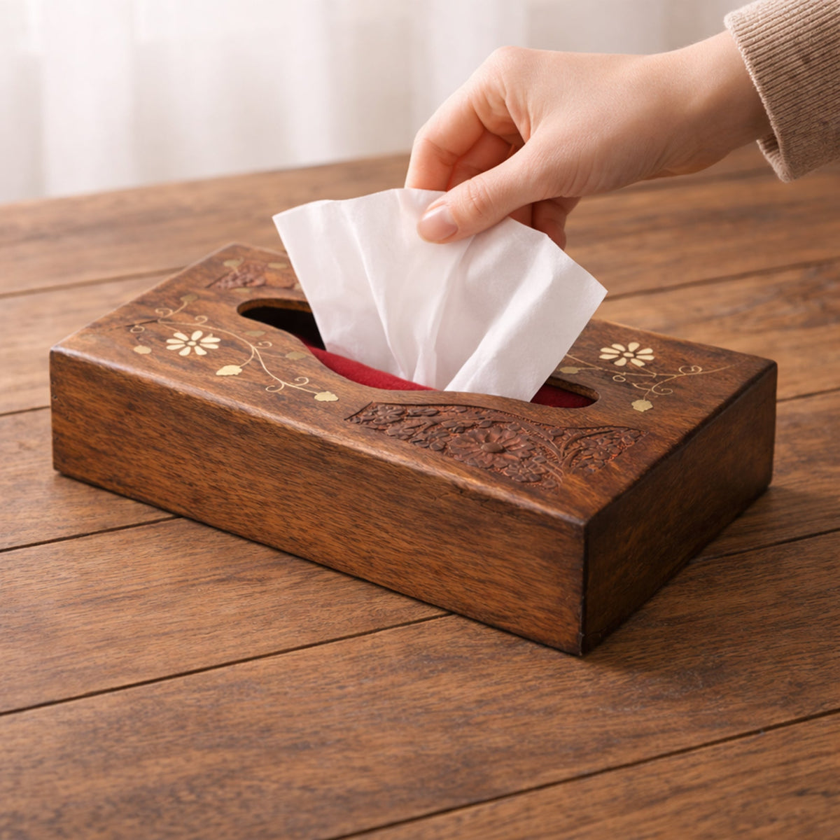Wooden Napkin Holders  Set of 2  – Handcrafted Table Tissue Stand for Dining & Coffee Tables by The Indian Aura