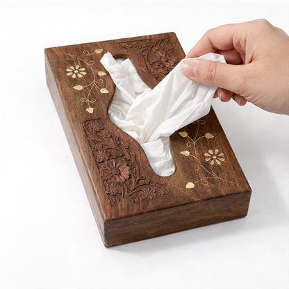 Wooden Napkin Holders  Set of 2  – Handcrafted Table Tissue Stand for Dining & Coffee Tables by The Indian Aura
