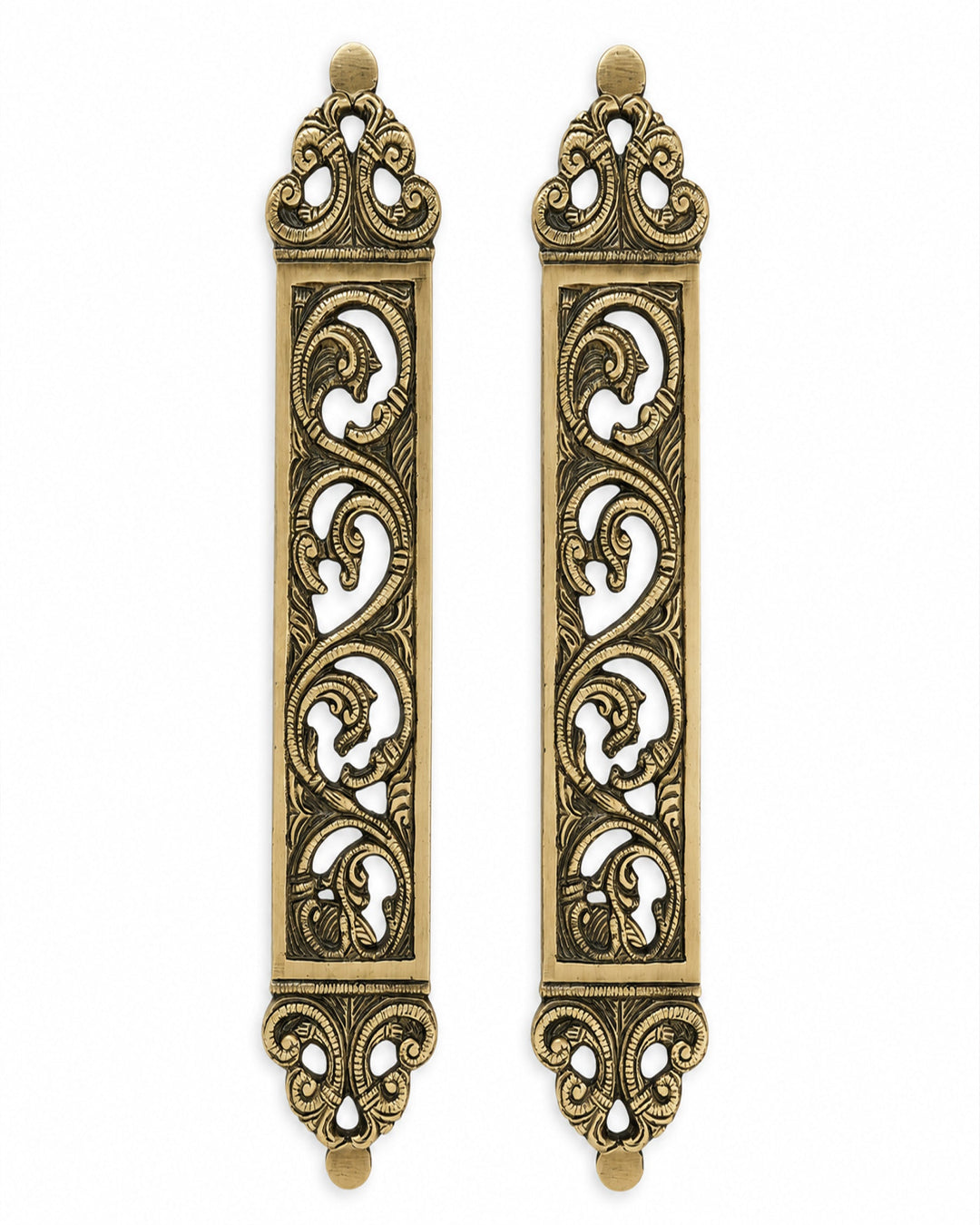 Brass Door Pull Handle with White Background.