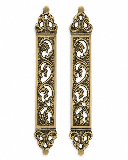 Brass Door Pull Handle with White Background.