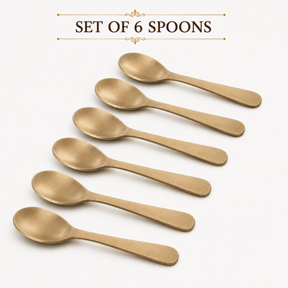 Handmade 100% Pure Kansa Spoon  | Natural Matte Finish | Traditional Bronze Dining Spoon
