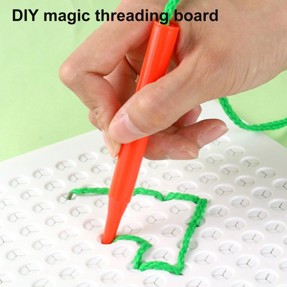 Children's threading board DIY divine pen Ma Liang threading drawing board string puzzle early education puzzle