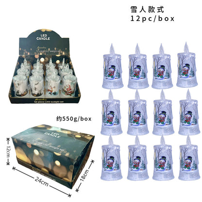 Christmas led electronic candle light Christmas snowman elk decoration luminous night light atmosphere light ornaments