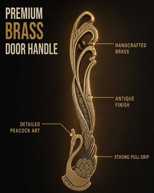 Handcrafted brass swan peacock with feature.
