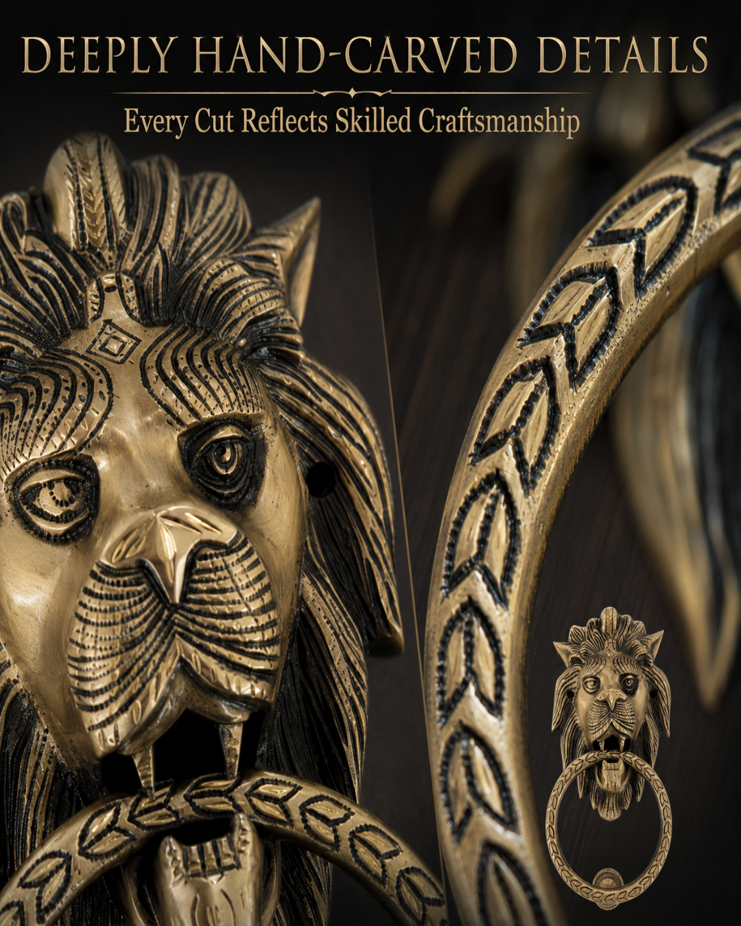 deepli hand carved details.