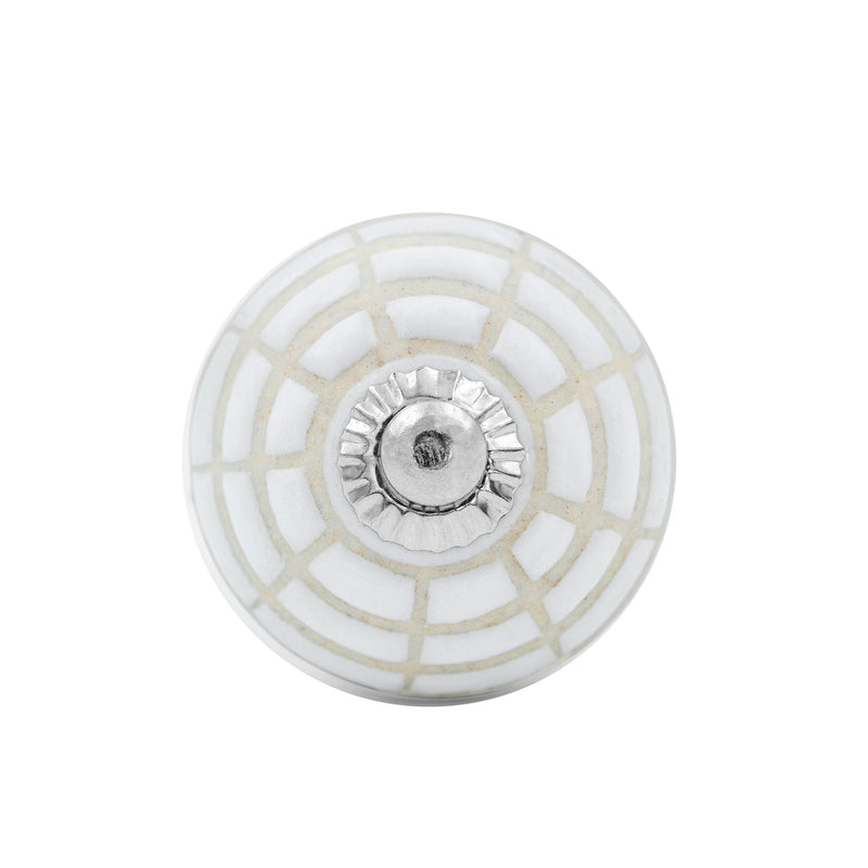 Hand-Painted Sleek Simplicity Round Ceramic Drawer Knob | The Indian Aura