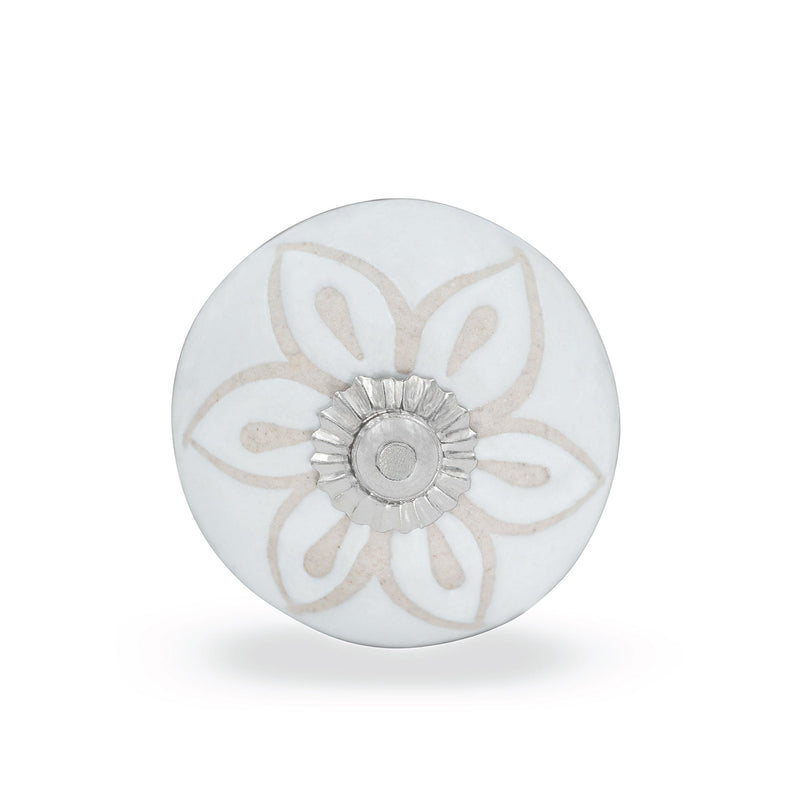 Tranquil Bloom Ceramic Floral Drawer Knob | The Indian Aura