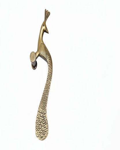 peacock design brass door handles