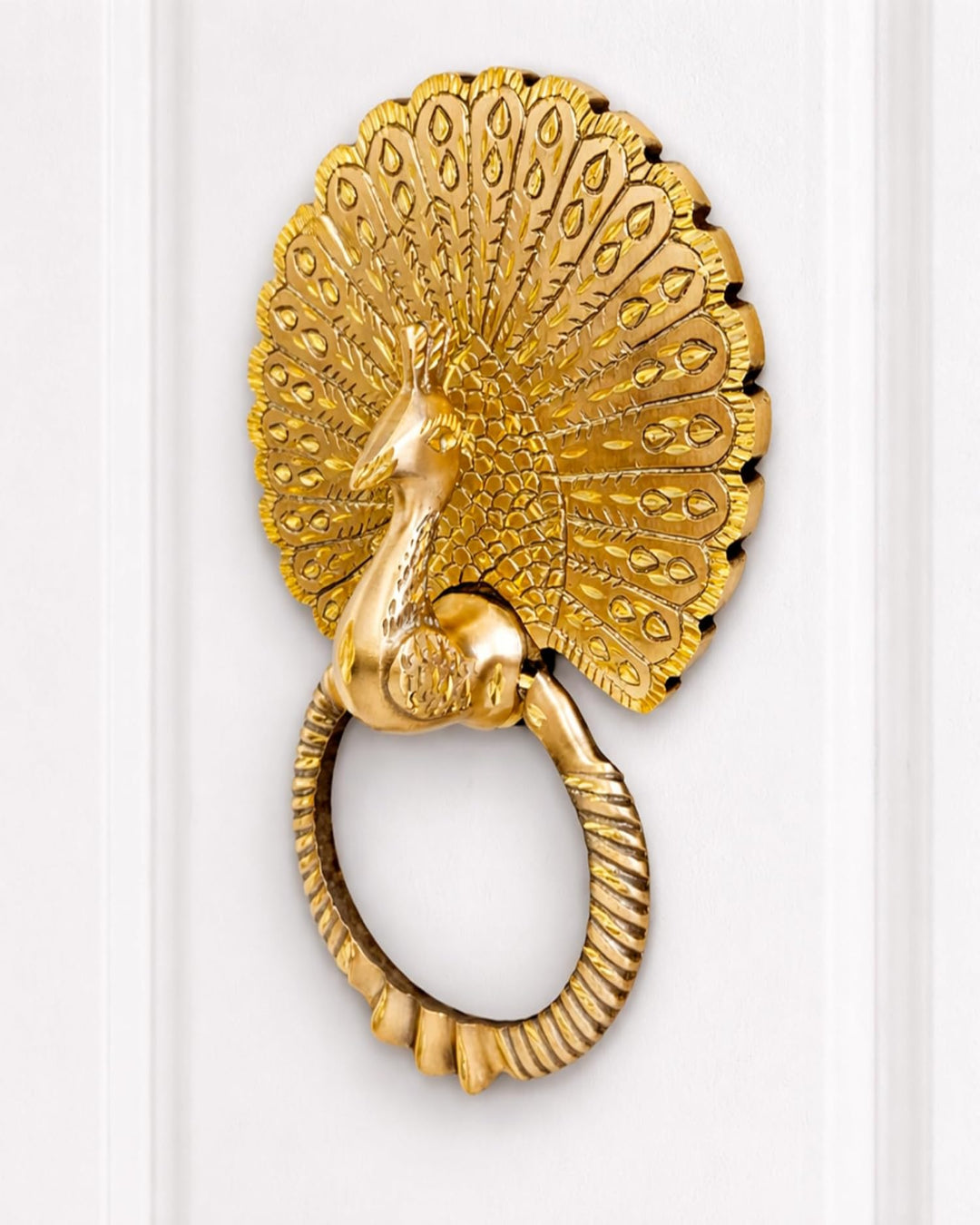 Large peacock door knocker