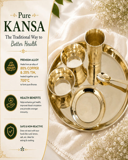 Gloss finish Pure Kansa Thali set