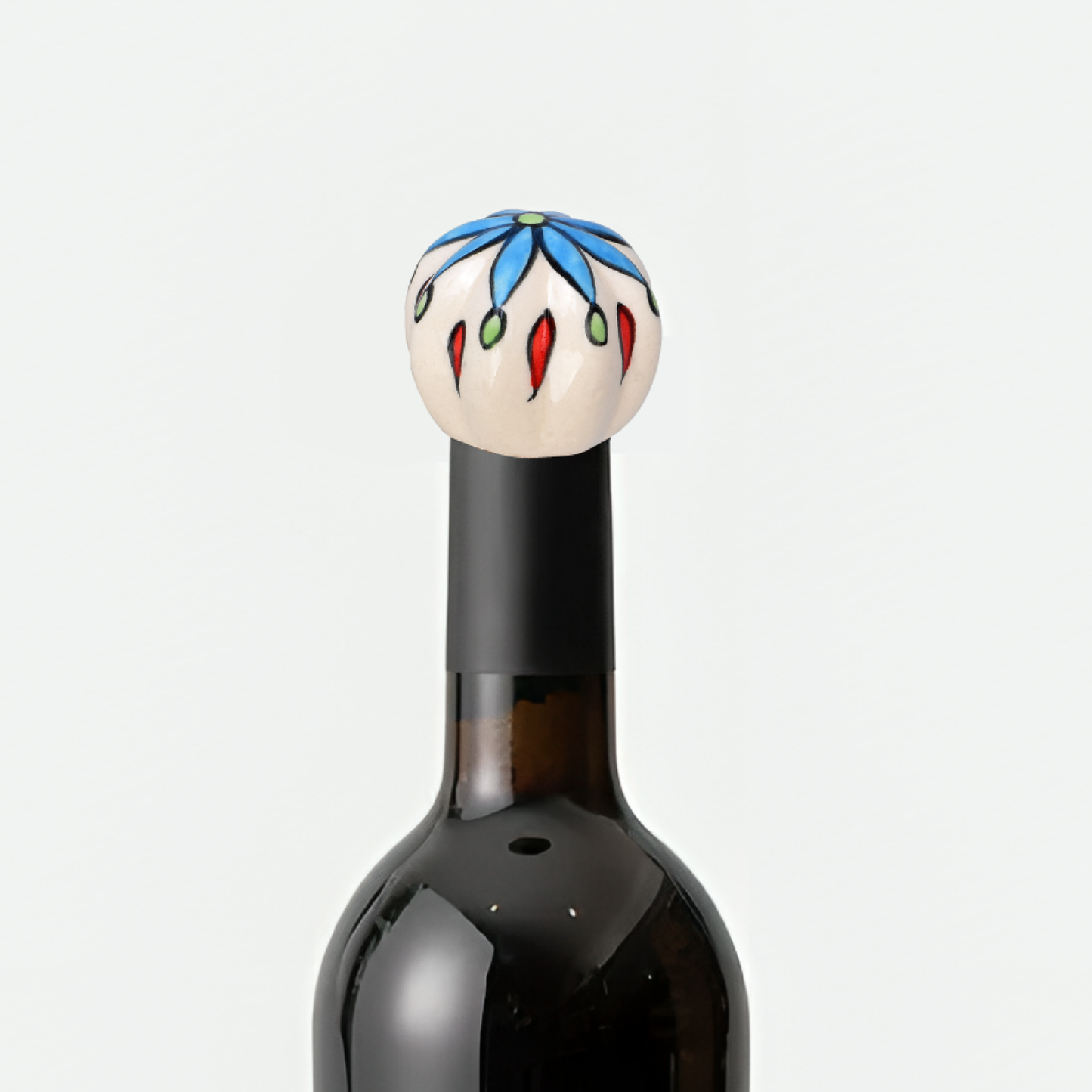 Ceramic Flower Design Wine Bottle Stopper