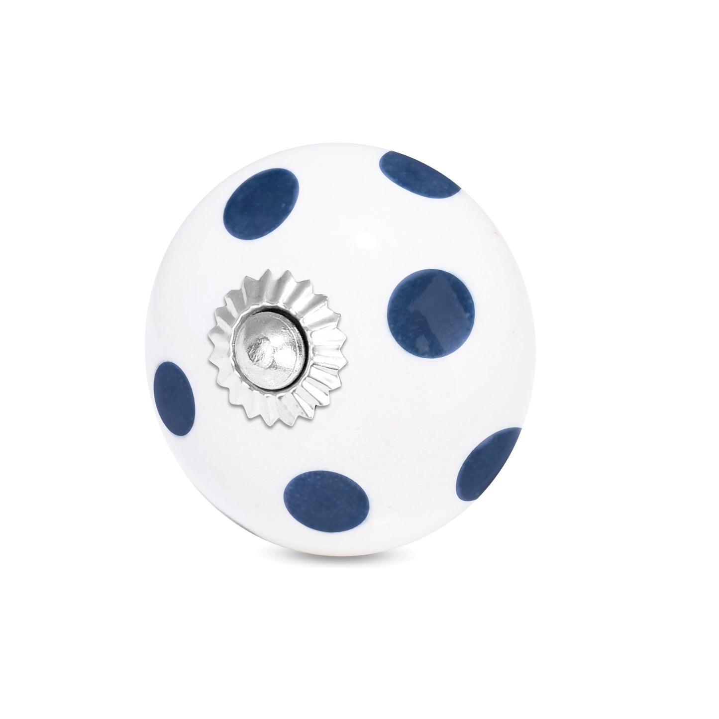 White Blue Dotted Knobs