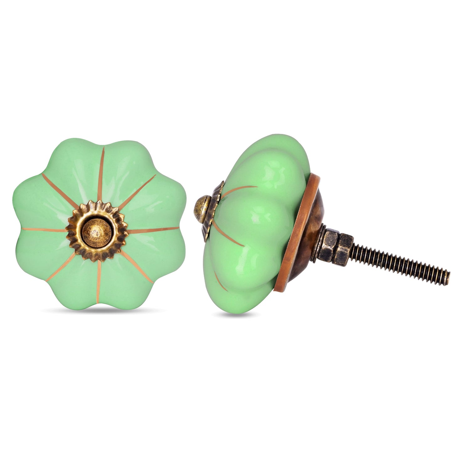 Green Gold Line Knob