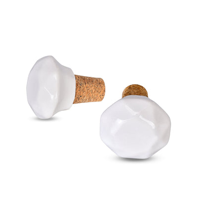 White Marble Design Ceramic Wine Bottle Stopper - Simplicity in Elegance