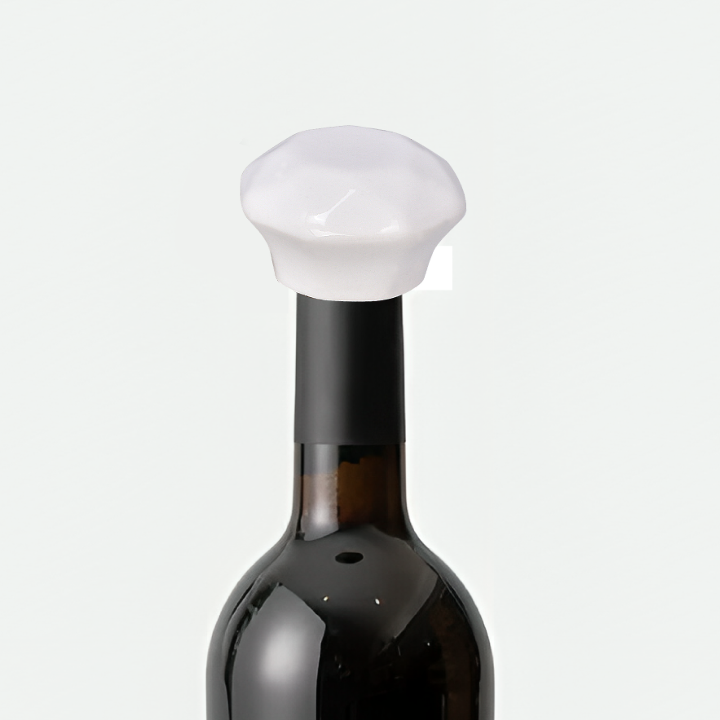 White Marble Design Ceramic Wine Bottle Stopper - Simplicity in Elegance