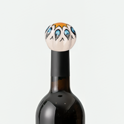 Ceramic Sun Design Wine Bottle Stopper