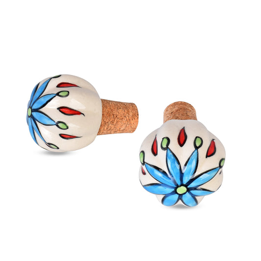 Ceramic Flower Design Wine Bottle Stopper