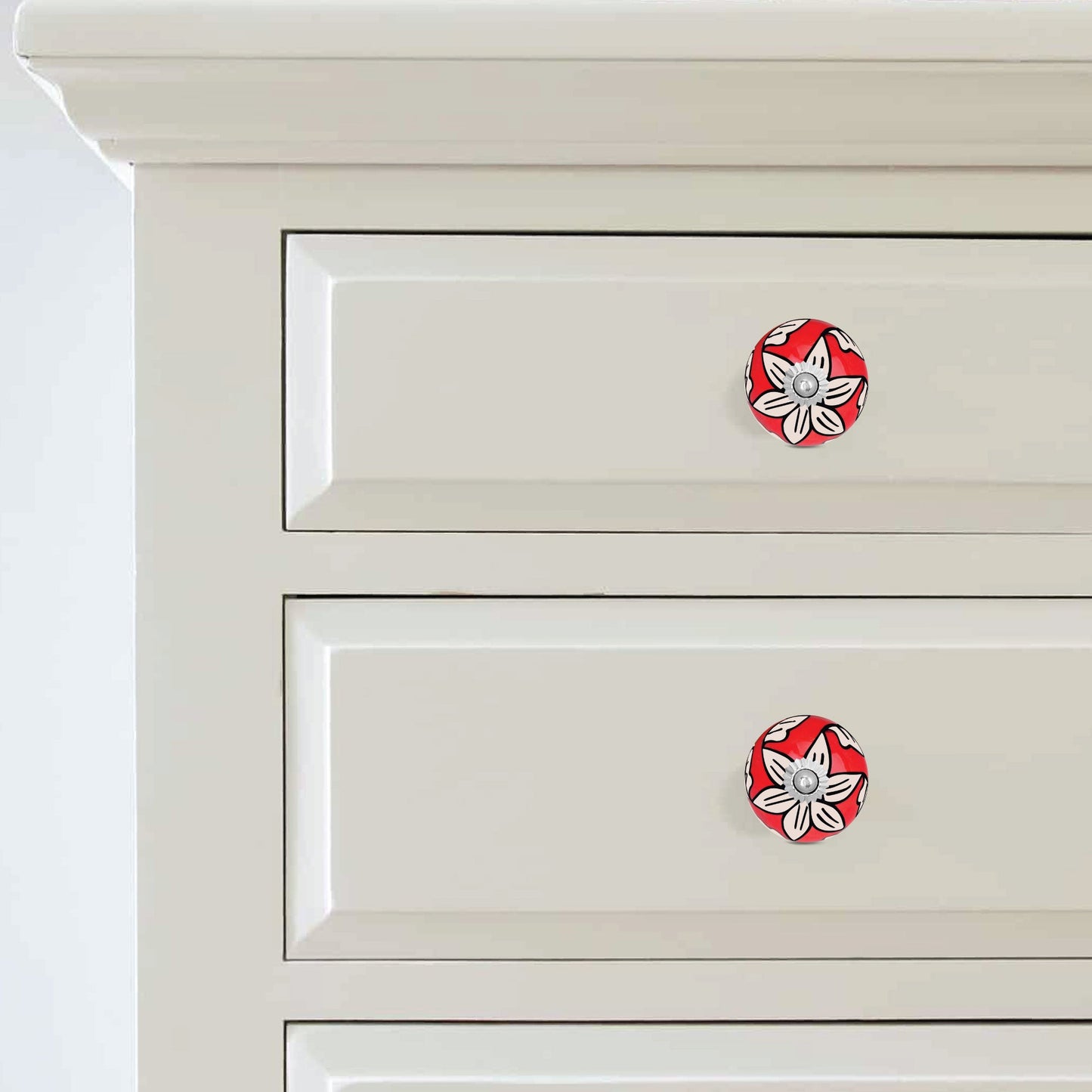 White Petal Glow Knobs