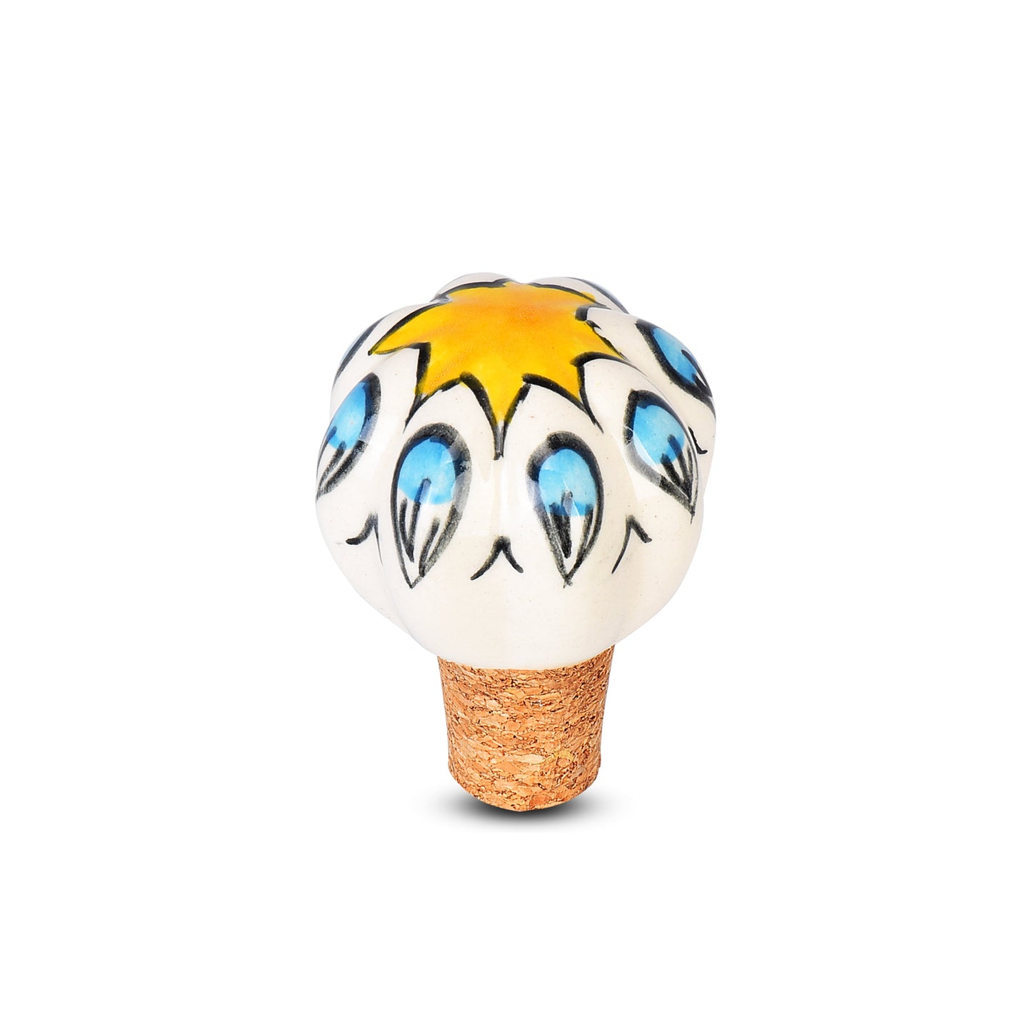 Ceramic Sun Design Wine Bottle Stopper