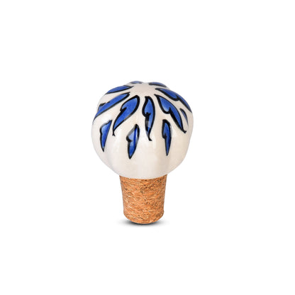 Hand-Painted Ceramic Wine Bottle Stopper - Artistic Elegance