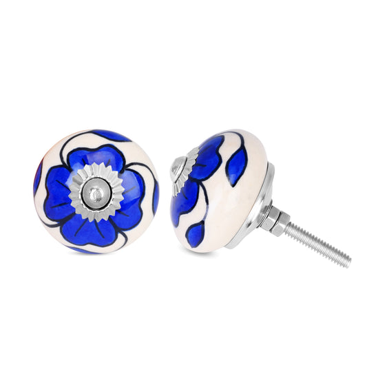 Blue Floral Knobs