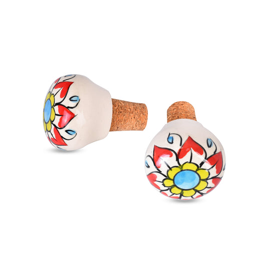 Handmade Flower Design Wine Bottle Stopper - Artisanal Splendor